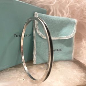 Tiffany & Co Silver & Back Enamel Stripe Bangle Bracelet VERY RARE